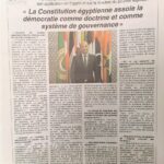 La Constitution égyptienne assole la démocratie comme doctrine et comme système de gouvernance